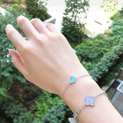 [Royal Fine ]BUTTERFLY TURQUOISE BUTTERFLY BRACELET SILVER