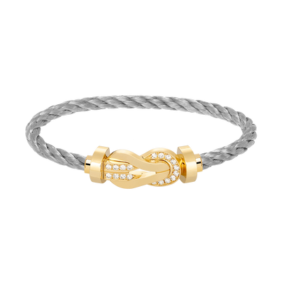 [Royal]CHANCE LARGE 8 FIGURE BUCKLE HALF DIAMOND BRACELET GOLD