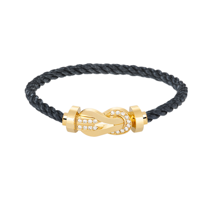 [Royal]CHANCE LARGE 8 FIGURE BUCKLE HALF DIAMOND BRACELET GOLD
