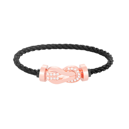 [Royal]CHANCE LARGE 8 FIGURE BUCKLE HALF DIAMOND BRACELET ROSE GOLD