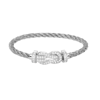 [Royal]CHANCE LARGE 8 FIGURE BUCKLE FULL DIAMOND BRACELET SILVER