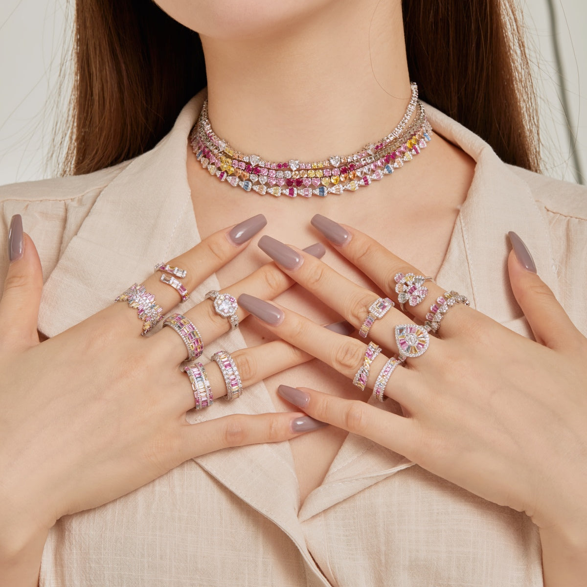[Royal]Exquisite Colorful Radiant Cut Party Ring