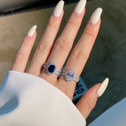 [Royal]1.5 Carat Dazzling Charming Oval Cut Banquet Ring