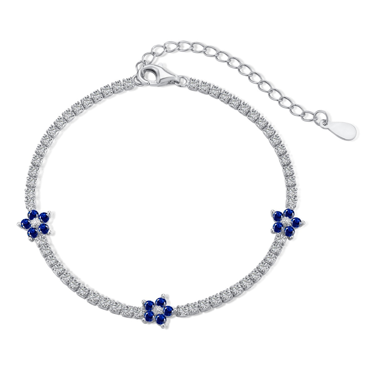 [Royal]Sparkling Flower Shape Tennis Bracelet