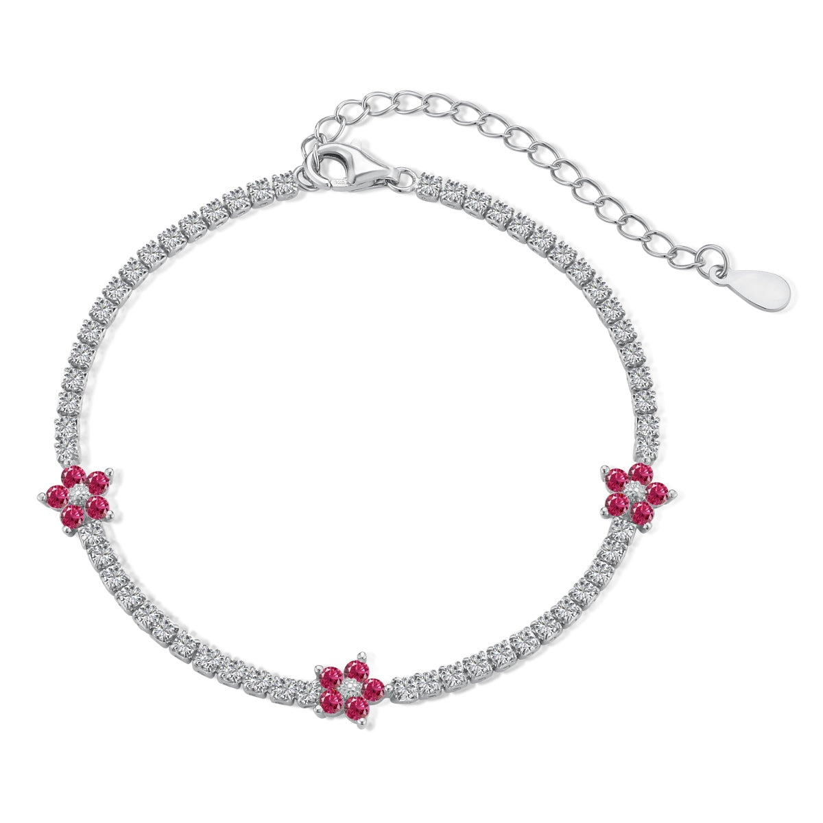 [Royal]Sparkling Flower Shape Tennis Bracelet