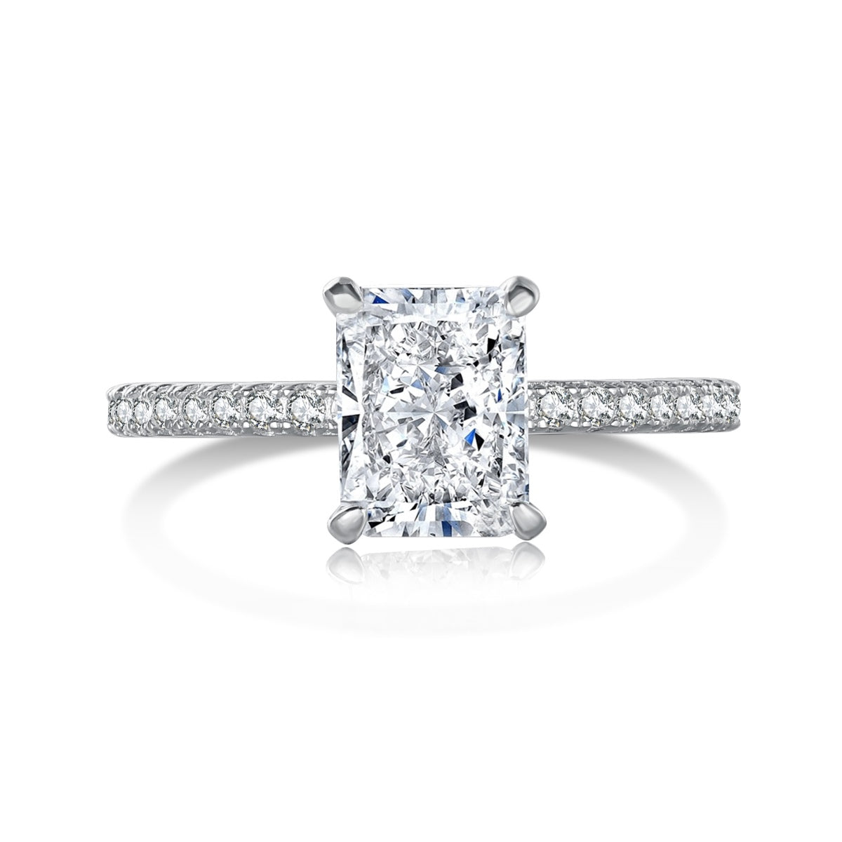 [Royal]2.0 Carat Dazzling Sparkling Radiant Cut Party Ring