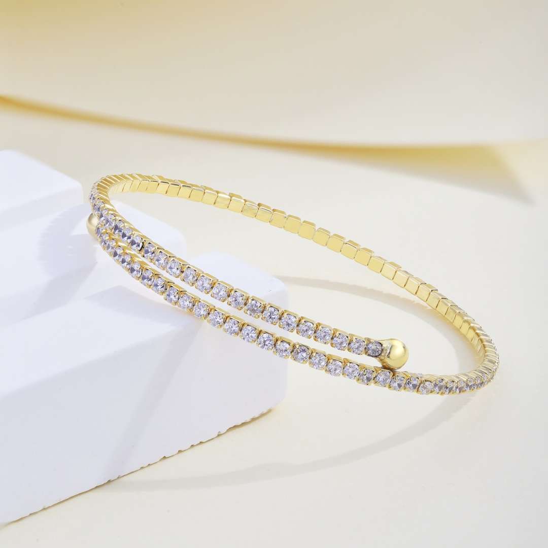 [Royal]Row of Diamonds Round Fashion Bracelet