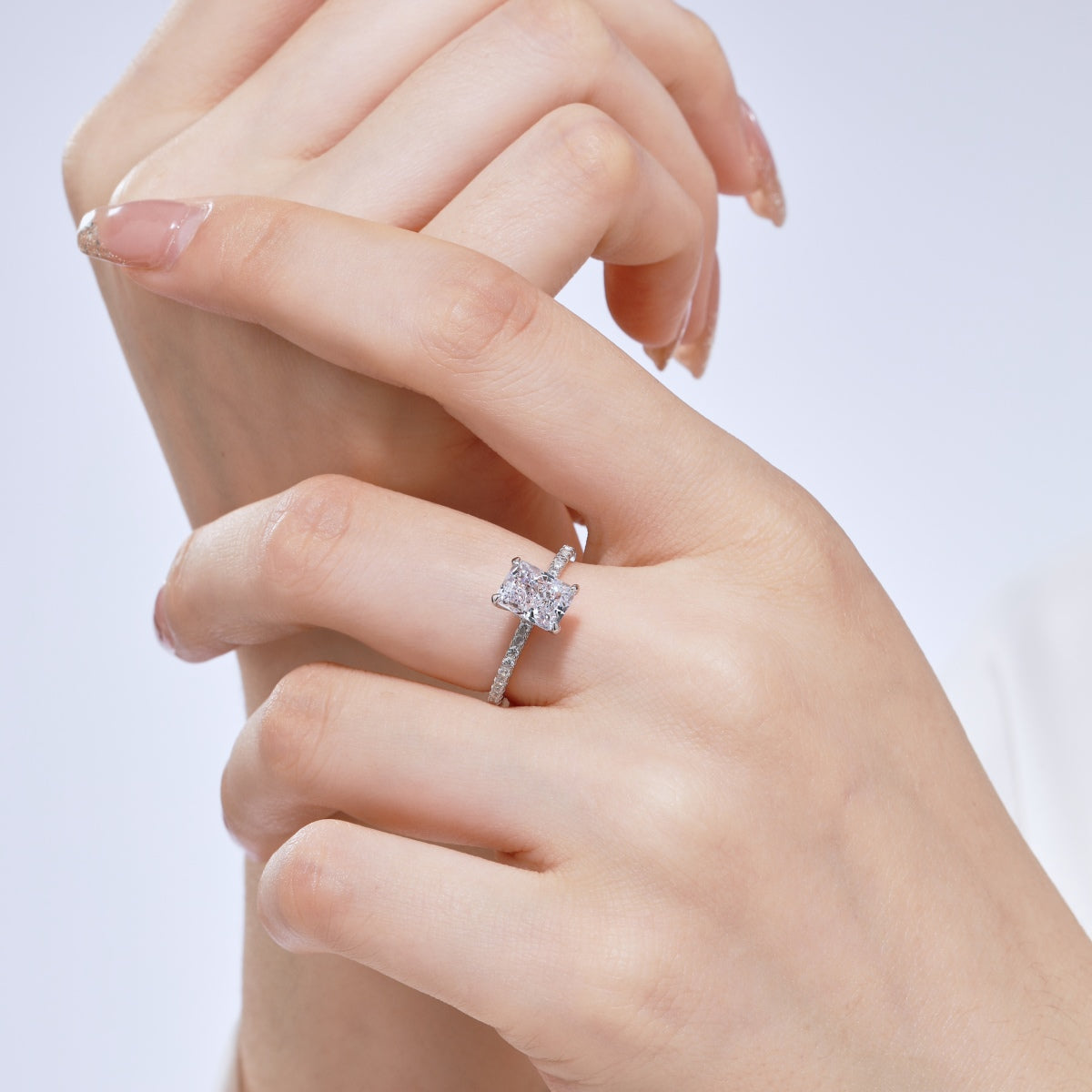 [Royal]2.0 Carat Dazzling Sparkling Radiant Cut Party Ring