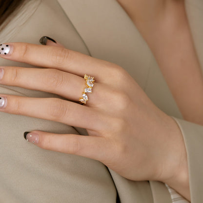 [Royal]Delicate Multi Cut Ring