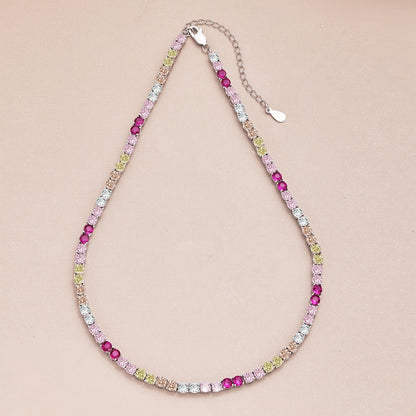 [Royal]Delicate Colorful Tennis Necklace