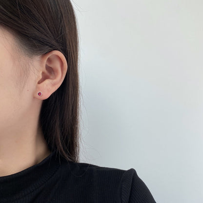 [Royal]Sparkling Colorful Round Shape Earrings