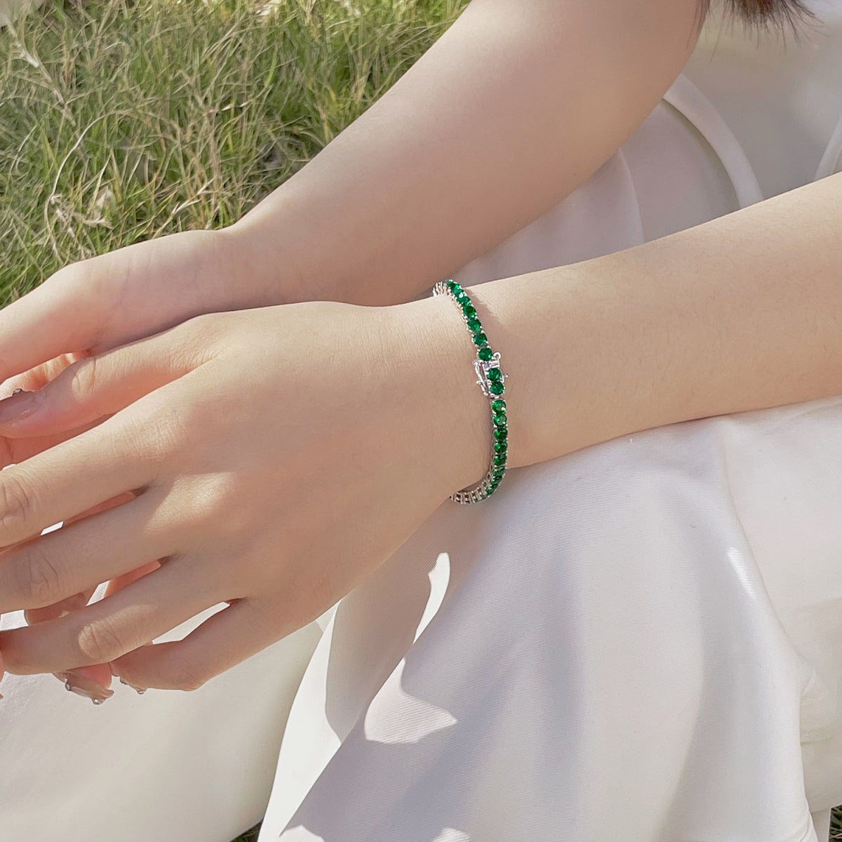 [Royal]Radiant Colorful Round Cut Party Bracelet