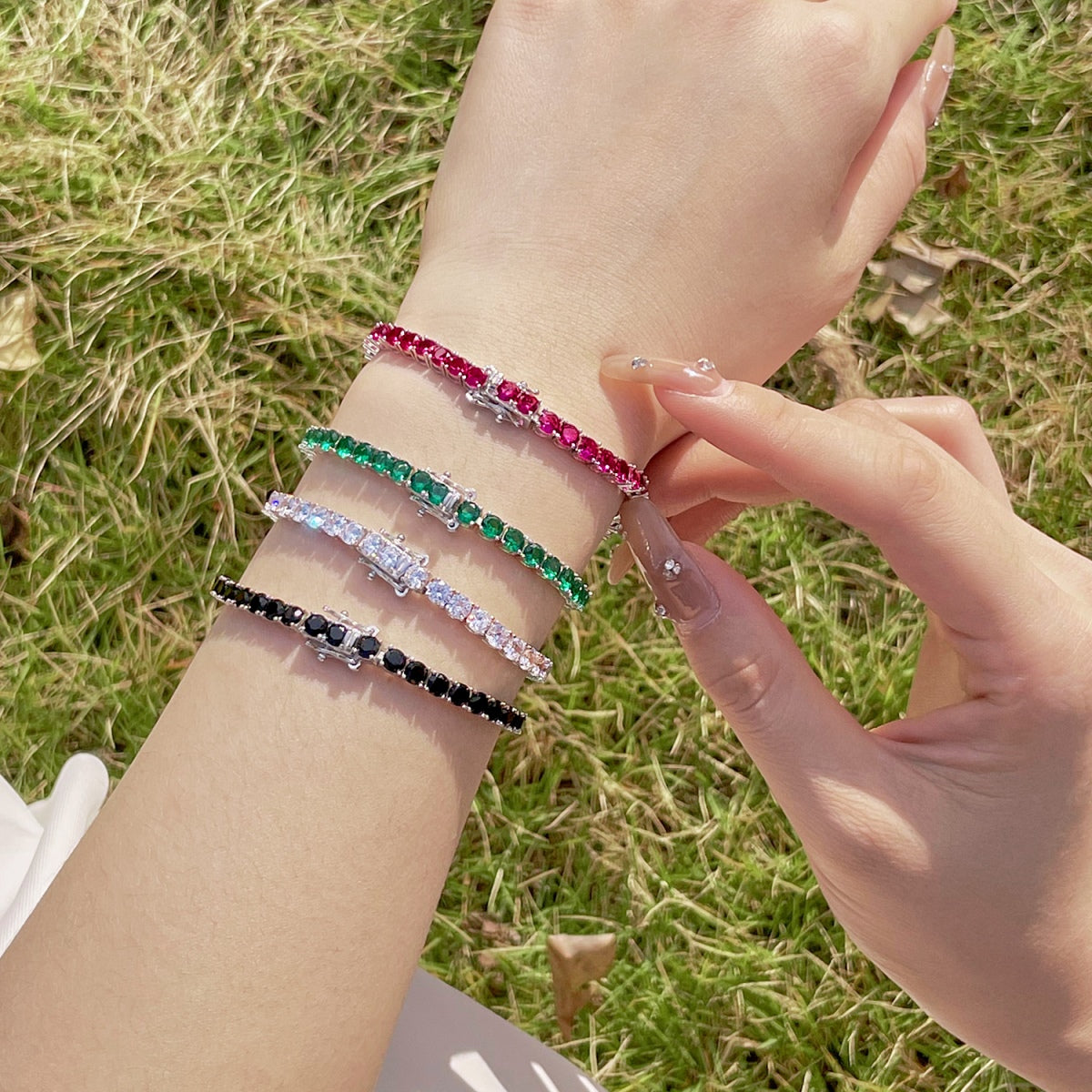 [Royal]Radiant Colorful Round Cut Party Bracelet