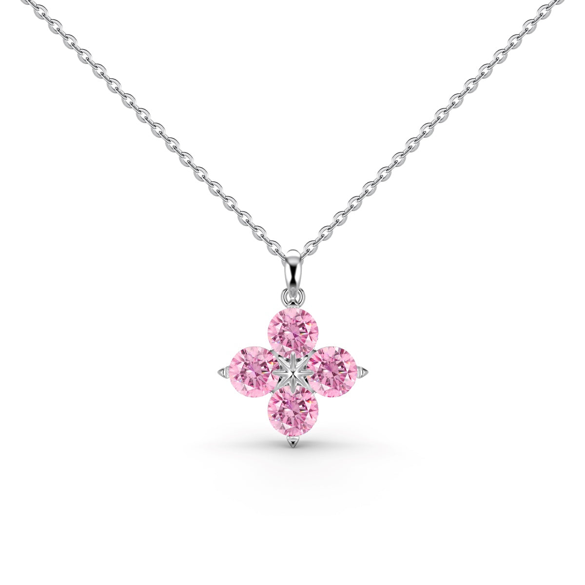 [Royal]Four-Leaf Clover And Eight-Pointed Star Necklace