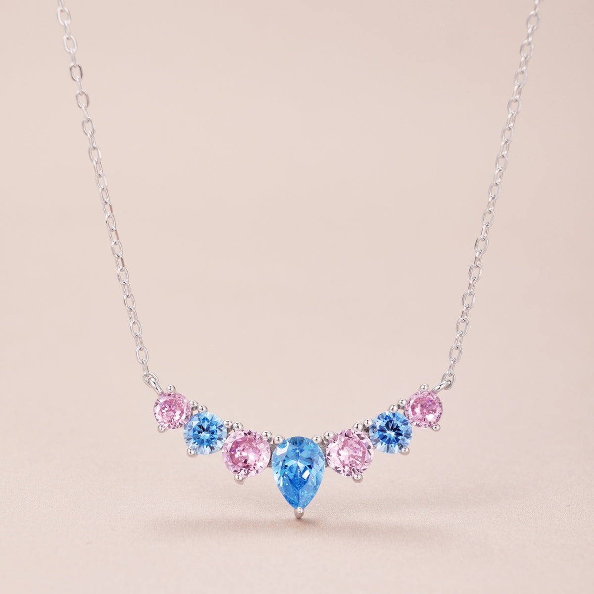 [Royal]Dainty Colorful Heart Necklace