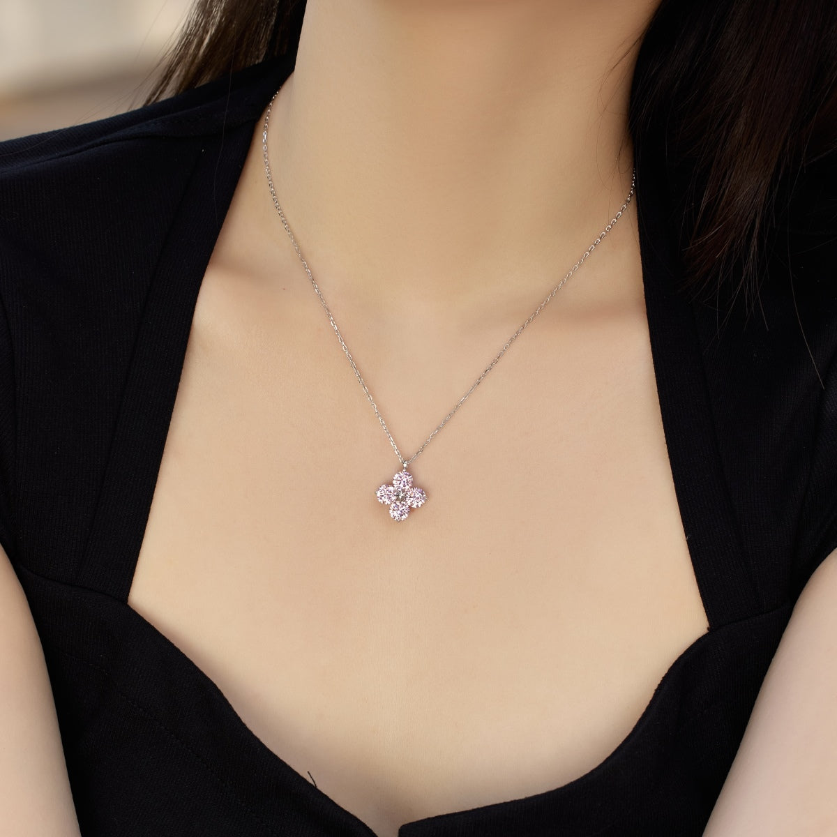 [Royal]Four-Leaf Clover And Eight-Pointed Star Necklace