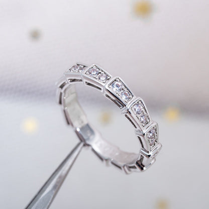 [Royal]SERPENTI RING SILVER DIAMOND PAVED 3MM