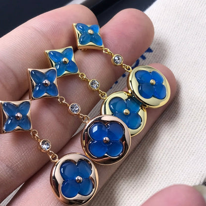 [Royal]STAR AND SUN AGATE DIAMOND EARRINGS
