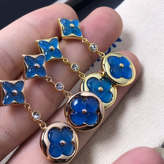 [Royal]STAR AND SUN AGATE DIAMOND EARRINGS