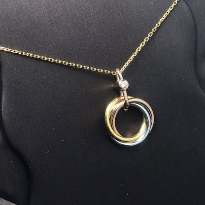 [Royal]TRINITY SILVER GOLD PINK GOLD NECKLACE