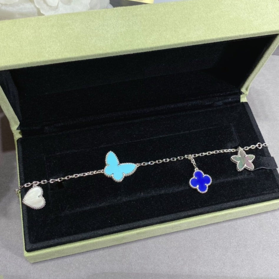 [Royal Fine ]LUCKY SPRING SILVER BRACELET 4 MOTIF
