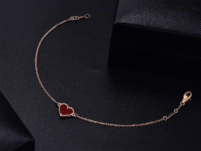 [Royal]HEART CARNELIAN PINK GOLD BRACELET