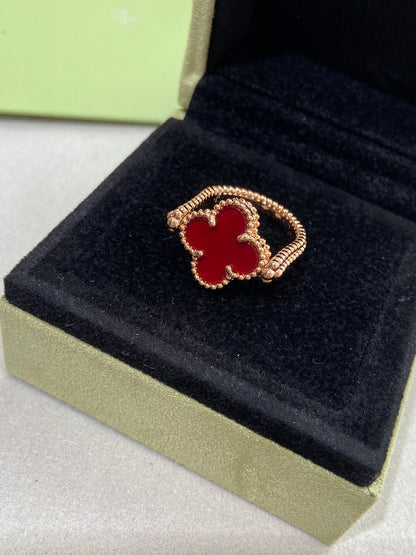 [Royal Fine ]CLOVER RIVERSIBLE PINK GOLD RING