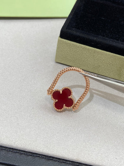 [Royal Fine ]CLOVER RIVERSIBLE PINK GOLD RING