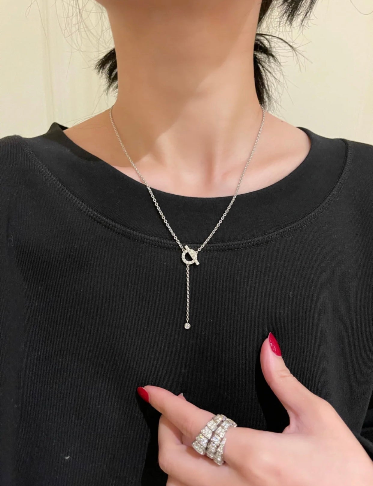 [Royal]FINESSE SILVER DIAMOND NECKLACE
