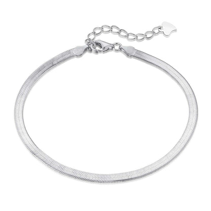 [Royal]Flat Snake Bone Chain Blade Necklace