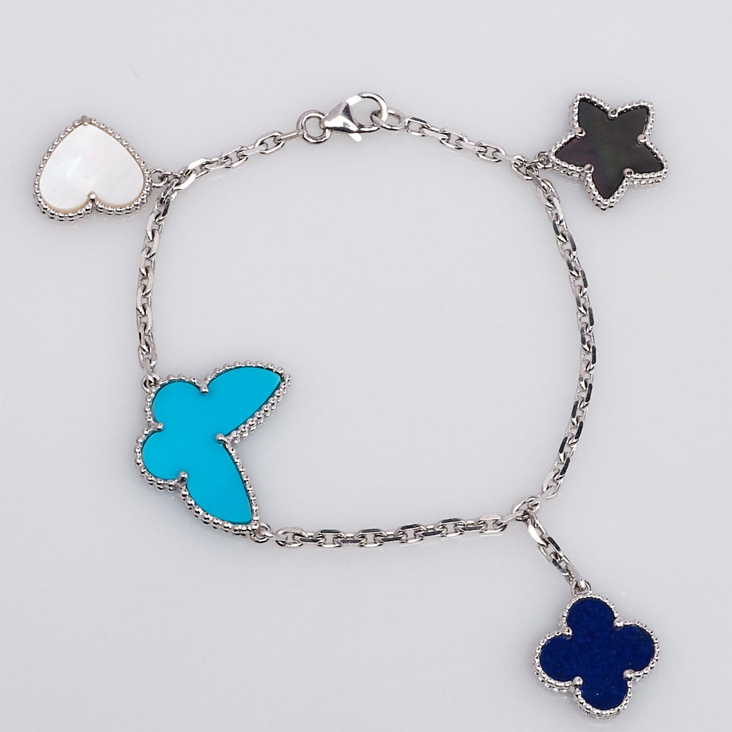[Royal Fine ]LUCKY SPRING SILVER BRACELET 4 MOTIF