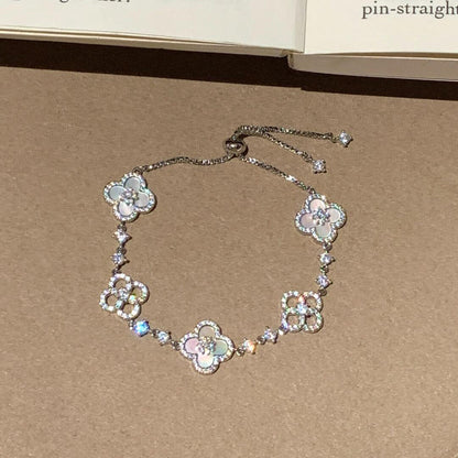 [Royal Fine ]CLOVER 5 MOTIF PINK BLUE RED WHITE BRACELET