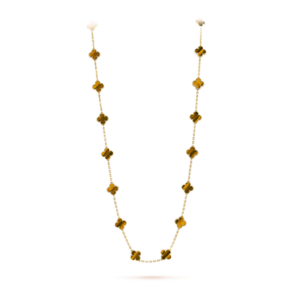 [Royal Fine ]CLOVER 20 MOTIFS TIGER EYE ROSE GOLD