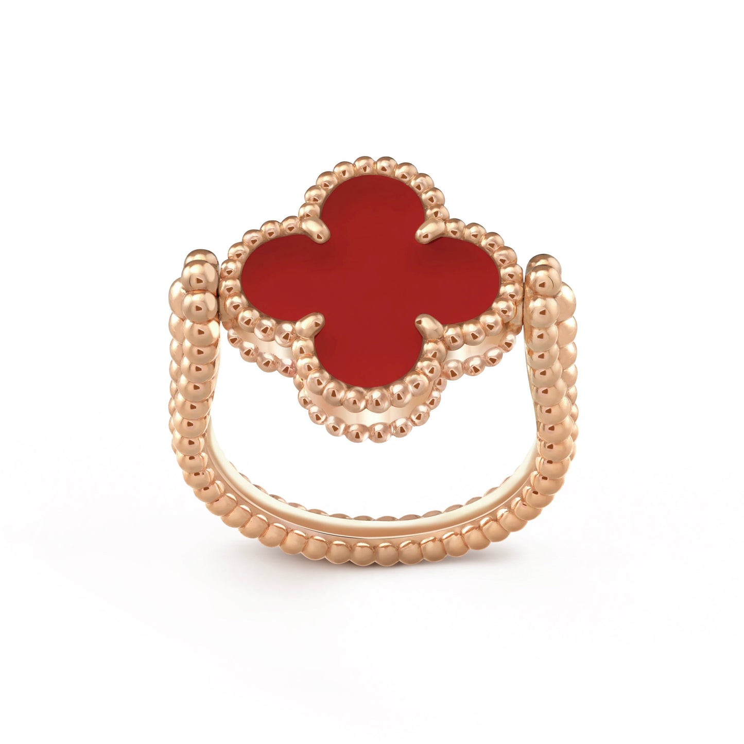[Royal Fine ]CLOVER RIVERSIBLE PINK GOLD RING