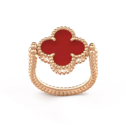 [Royal Fine ]CLOVER RIVERSIBLE PINK GOLD RING