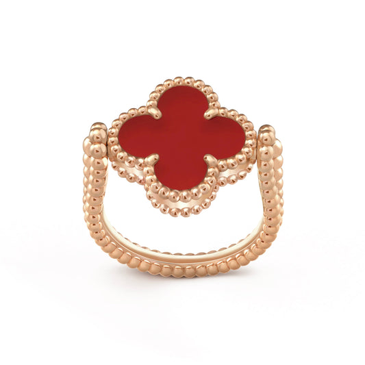 [Royal Fine ]CLOVER RIVERSIBLE PINK GOLD RING