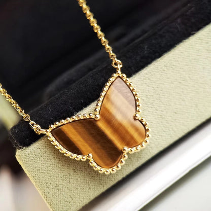 [Royal Fine ] TIGER__ EYE BUTTERFLY NECKLACE