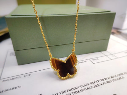 [Royal Fine ] TIGER__ EYE BUTTERFLY NECKLACE