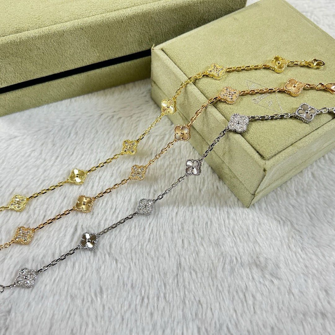 [Royal]CLOVER 6 MOTIF DIAMOND LASER BRACELET
