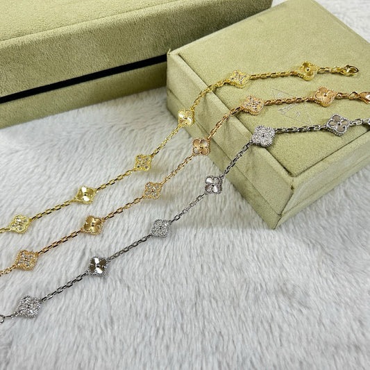[Royal]CLOVER 6 MOTIF DIAMOND LASER BRACELET