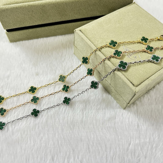 [Royal]CLOVER 6 MOTIF MALACHITE BRACELET