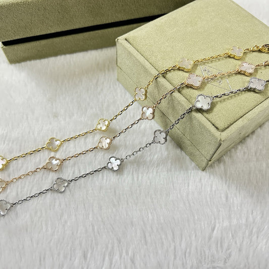 [Royal]CLOVER 6 MOTIF WHITE MOP BRACELET