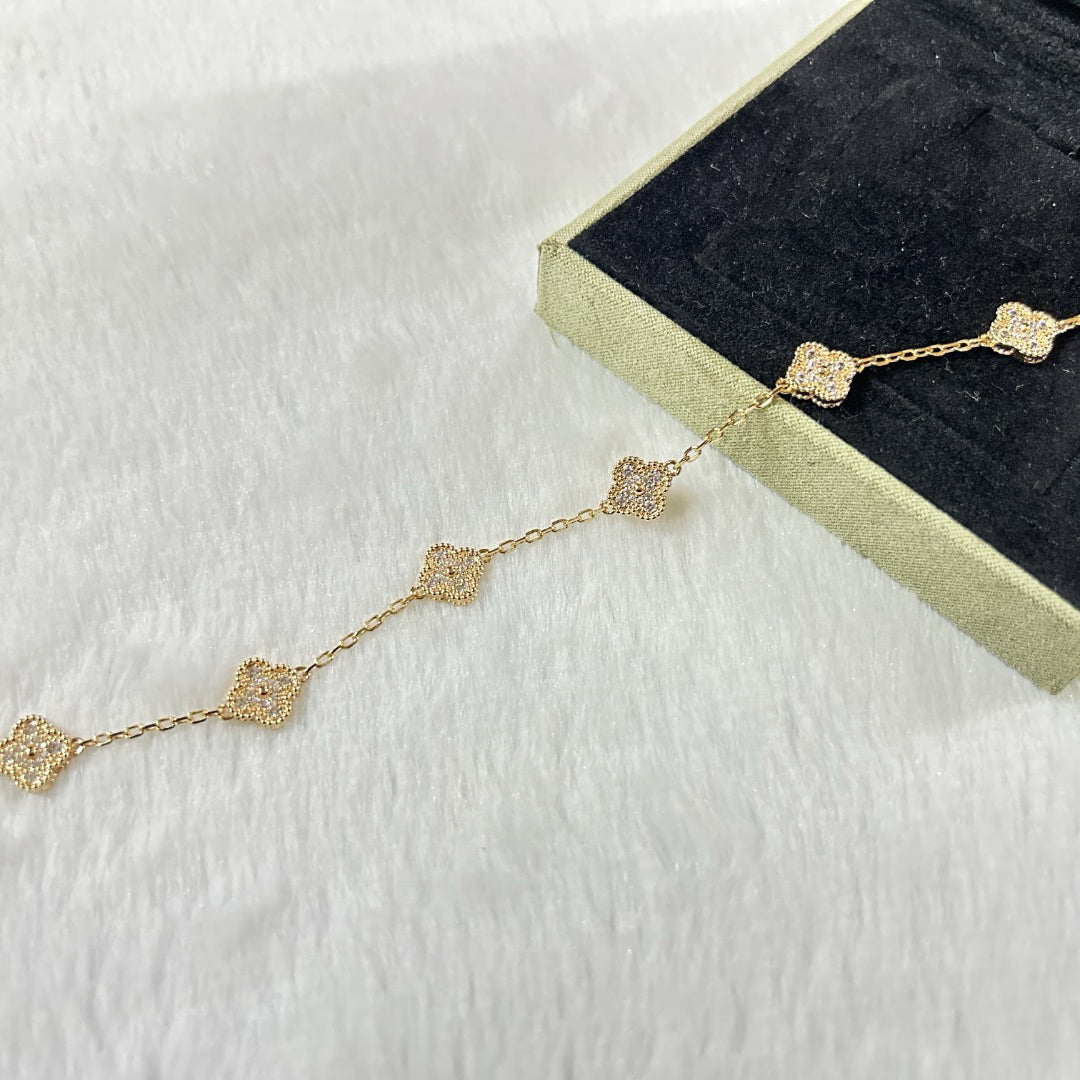 [Royal]CLOVER 6 MOTIF DIAMOND BRACELET