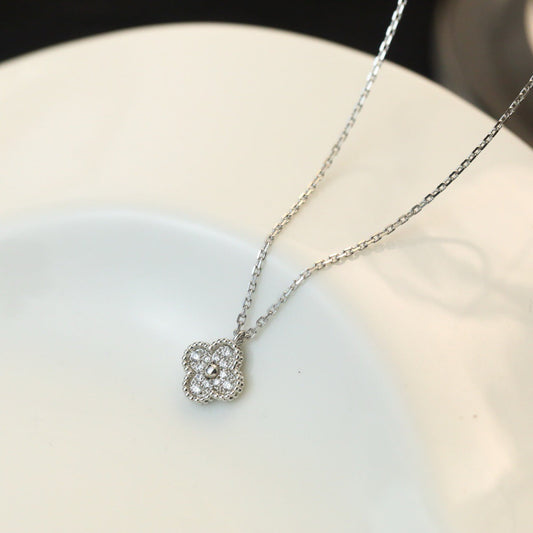 [Royal Fine ]CLOVER MINI 9.5MM PENDANT DIAMOND NECKLACE