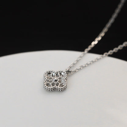 [Royal Fine ]CLOVER MINI 9.5MM PENDANT DIAMOND NECKLACE