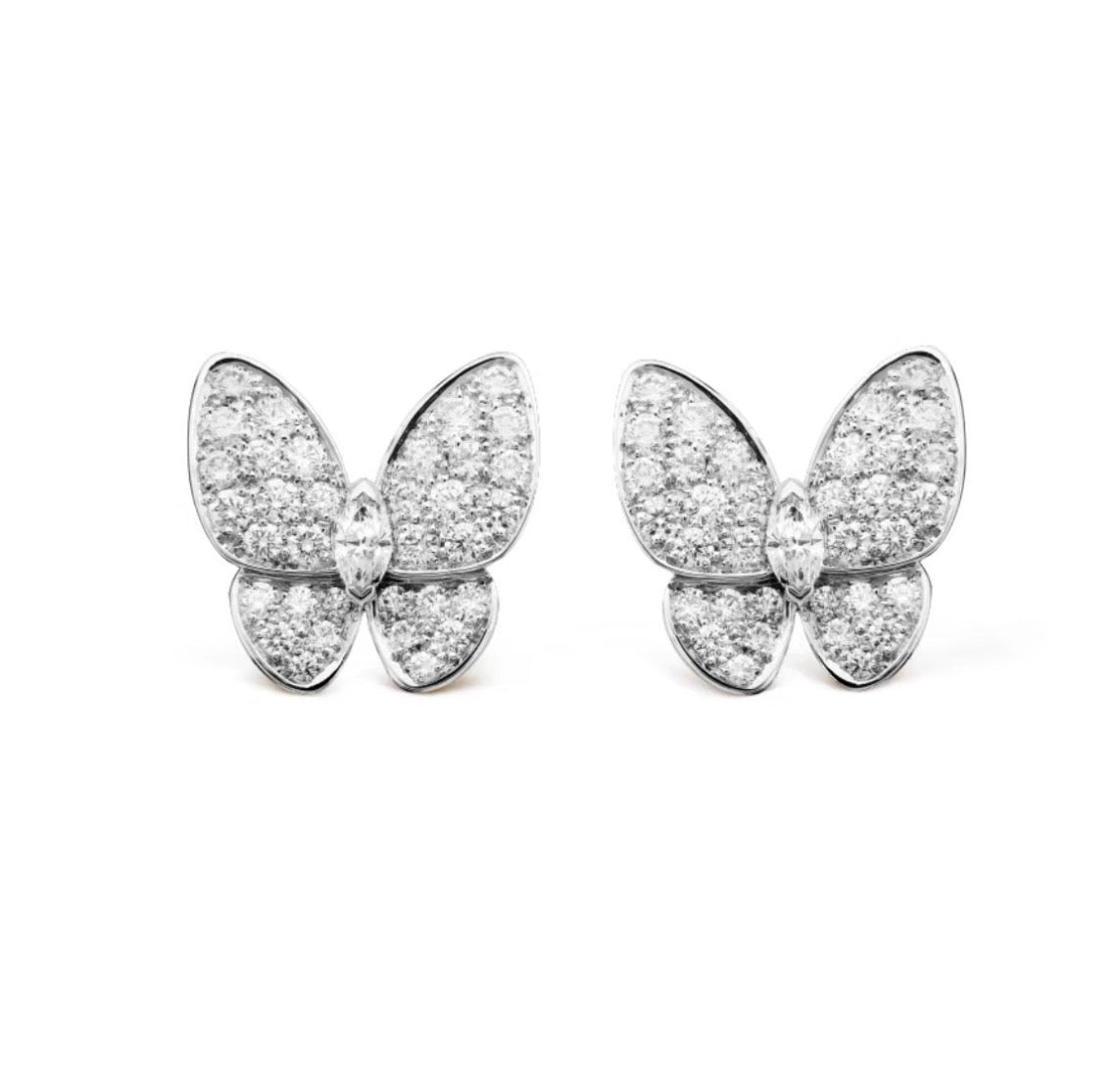 [Royal Fine ]BUTTERFLY ALL DIAMOND EARRINGS