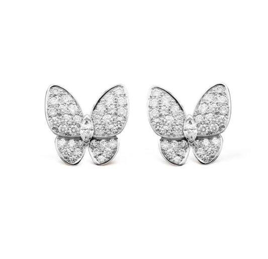 [Royal Fine ]BUTTERFLY ALL DIAMOND EARRINGS