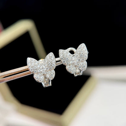 [Royal Fine ]BUTTERFLY ALL DIAMOND EARRINGS