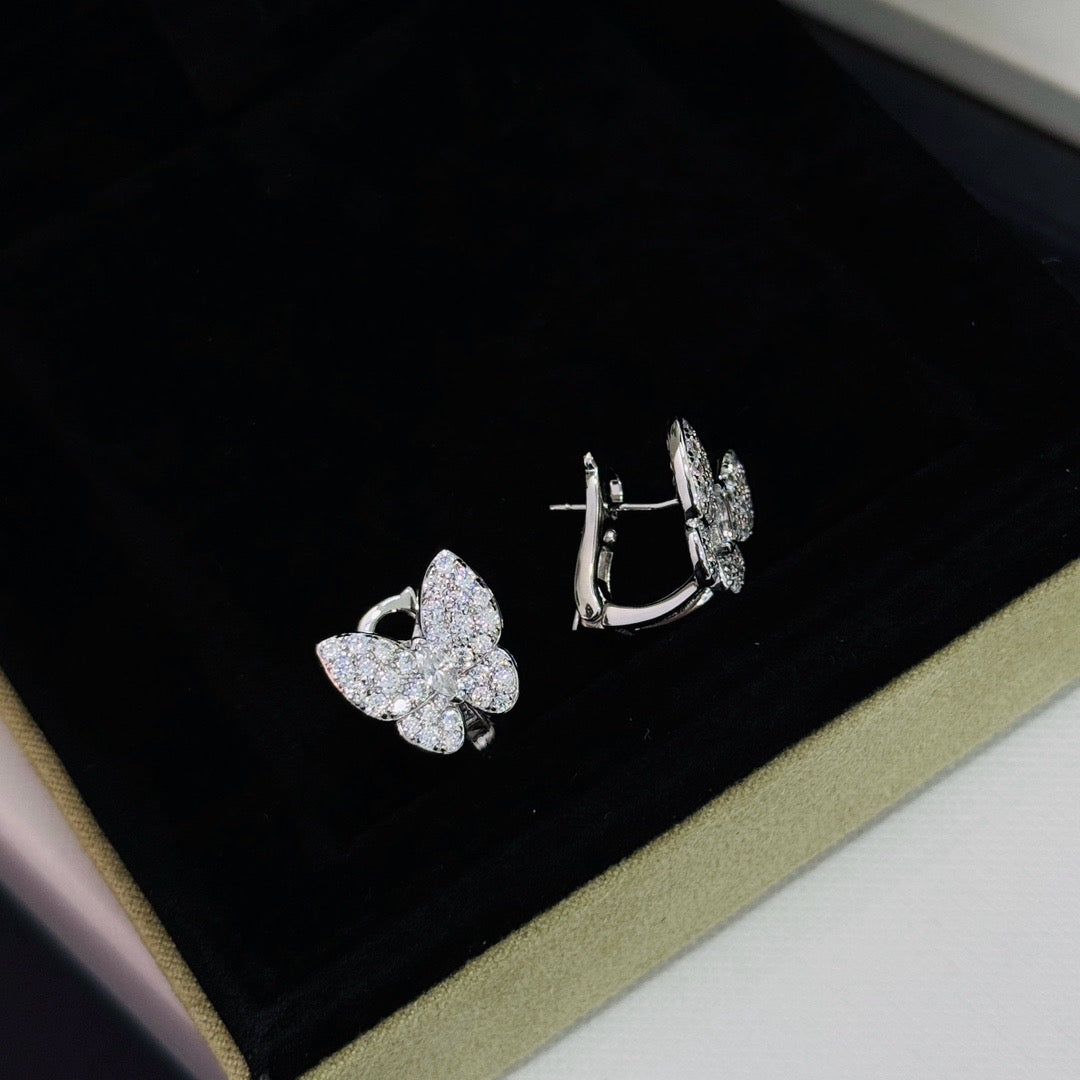 [Royal Fine ]BUTTERFLY ALL DIAMOND EARRINGS