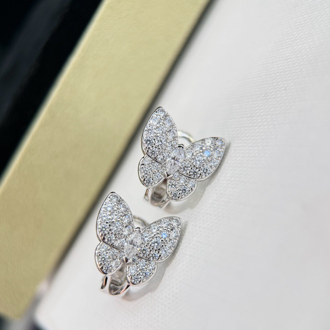 [Royal Fine ]BUTTERFLY ALL DIAMOND EARRINGS